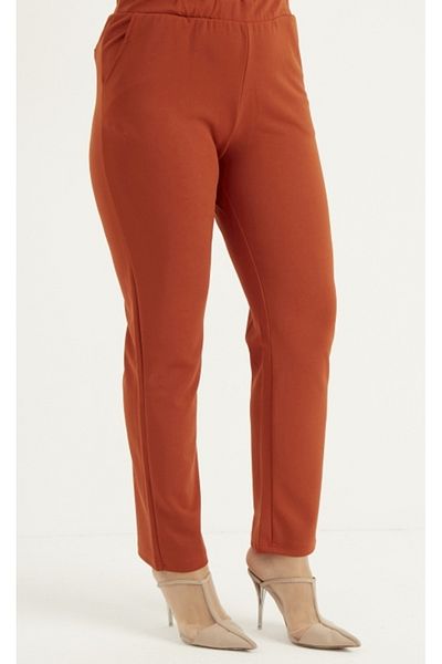 sefamerve Pantaloni de mărime mare de culoare cărămidă - 1030A-04