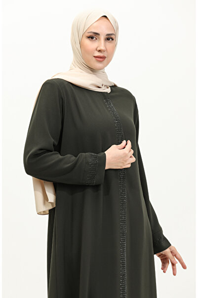 sefamerve Χακί Πέτρα εμπριμέ μεγάλου μεγέθους Ferace 5067-03