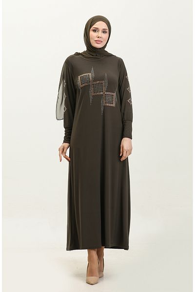 sefamerve Φόρεμα Dilruba Khaki Sandy Stone - 0349-01