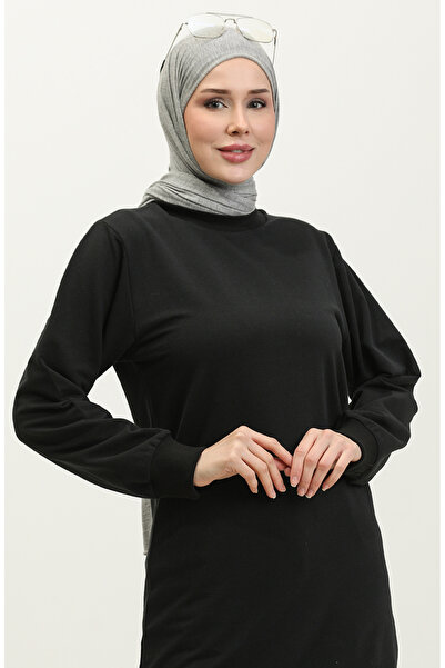 sefamerve Sıfır Yaka Sweatshirt 23125-01 Siyah