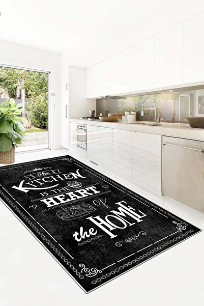 df home Kesme mutfak halısı Desenli Dijital Baskı Yıkanabilir Kaymaz Taban  İ...