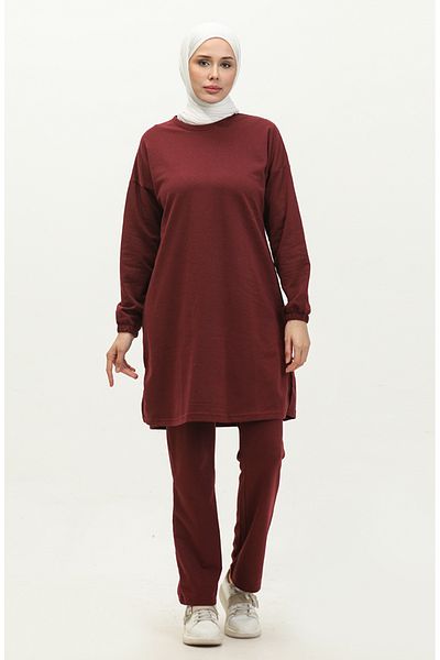 sefamerve Claret Red αθλητική φόρμα - με σκίσιμο, 03060-03