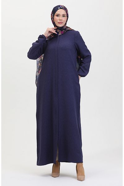 sefamerve Navy Blue Pocket Ferace - 24017-05