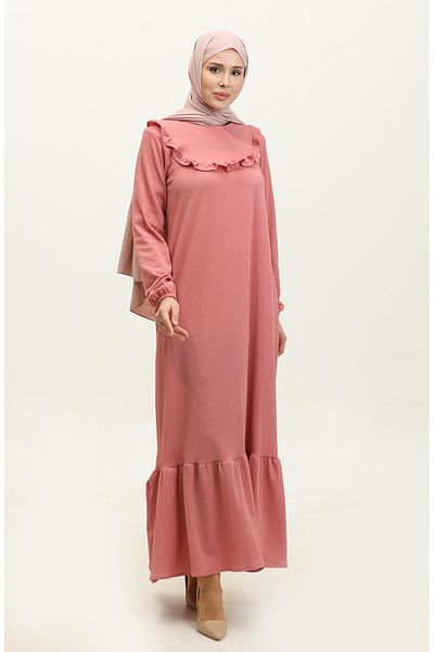 sefamerve Φόρεμα Dusty Rose Nazenin Ruffle από Robadan - NZR003-01