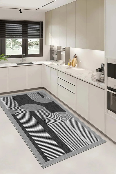 Evimle Makinede yıkanabilir kaymaz taban leke tutmaz mutfak halısı salon halı...