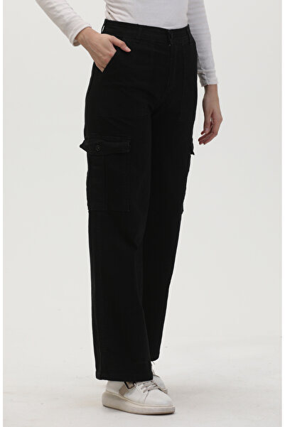 sefamerve Kargo Cep Kot Pantolon 2828-04 Siyah