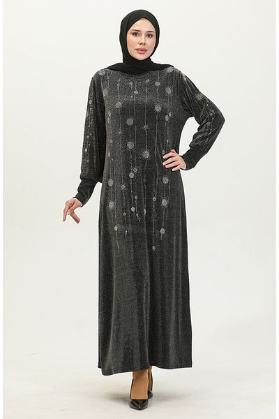 sefamerve Φόρεμα Black Stone Glitter - 0408-01