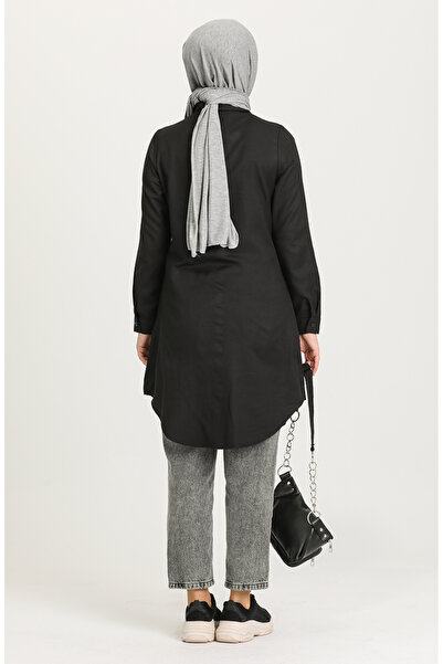 sefamerve Cepli Düğmeli Tunik 6472-14 Siyah