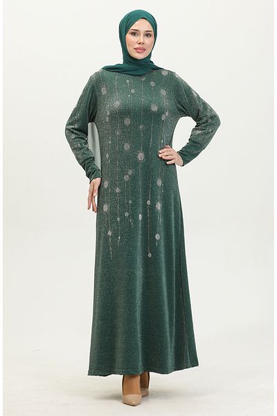 sefamerve Φόρεμα Green Stones Glitter - 0408-04