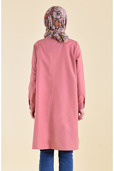 sefamerve Gizli Düğmeli Yırtmaçlı Tunik 6478-02 Soğan Kabuğu