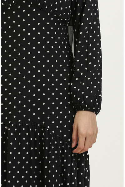 sefamerve Μαύρο και άσπρο φόρεμα πουά - 1899-01