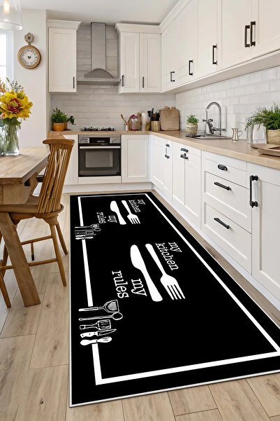 Evimle Makinede yıkanabilir kaymaz taban leke tutmaz mutfak halısı salon halı...