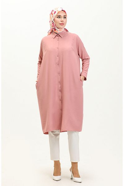 sefamerve 6433-24 Model Dried Rose Raglan Sleeve Tunic
