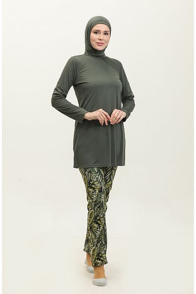 sefamerve Khaki Hijab-Badeanzug – Modell 2402-01