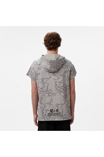 United 4 Unıted4 Towada Men's Gray Half Sleeve Hoodie