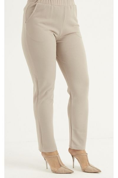 sefamerve Stone Color Large Size Trousers - 1030A-05