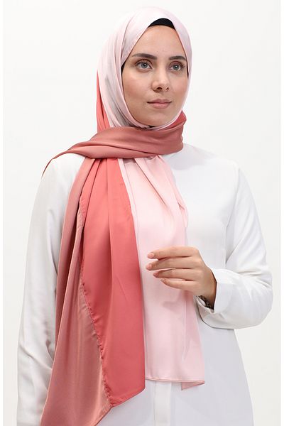 sefamerve Τρίχρωμο σάλι Karaca - 81049-13 Yavruağzı, Dark Salmon