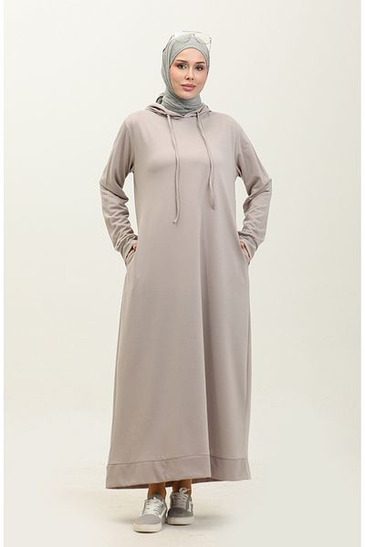 sefamerve Sportkleid mit Kapuze und zwei Fäden – 0190-13 Stone