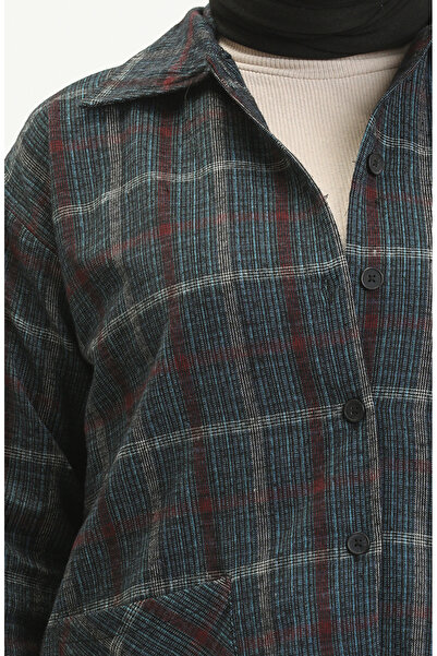 sefamerve Șapcă în carouri albastră - Model 6535-02