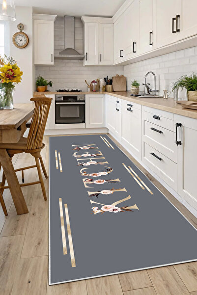 Evimle Makinede yıkanabilir kaymaz taban leke tutmaz mutfak halısı salon halı...