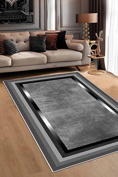 df home Salon Halısı Geometrik İskandinav Eskitmeli Dijital Baskı Yıkanabilir Kaymaz Taban 9022SALON