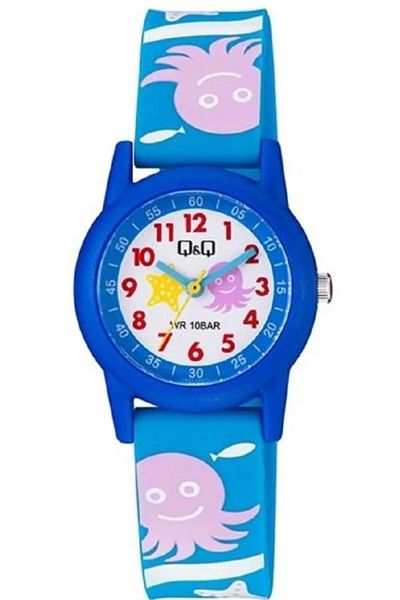 Q&Q Qq V22A-022Vy Waterproof Blue Children's Wristwatch