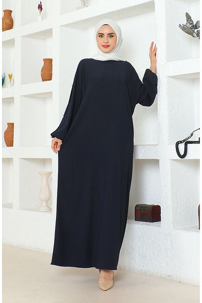 sefamerve Φόρεμα Navy Blue Wrap Fabric Ferace - 1023-02
