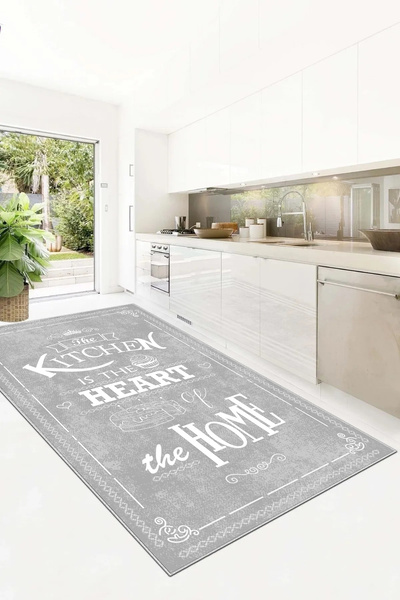df home Kesme mutfak halısı Desenli Dijital Baskı Yıkanabilir Kaymaz Taban  İ...