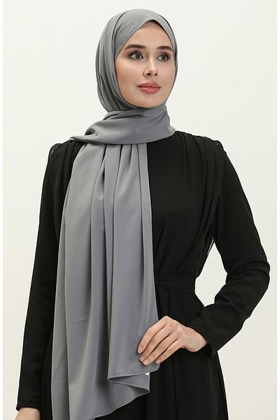sefamerve Βαμβακερό σάλι Aymina Grey Silk - 8612-04