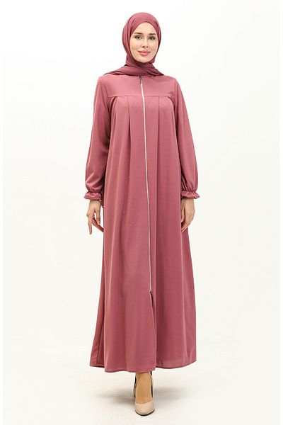 sefamerve Ferace με φερμουάρ Dusty Rose Robe - 0702-02