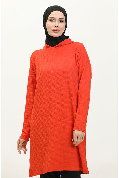 sefamerve Tunica de sezon cu gluga Coral - 8666-01