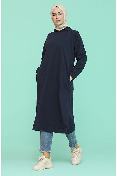 sefamerve Αθλητικό χιτώνα με κουκούλα 3007-02 Navy Blue