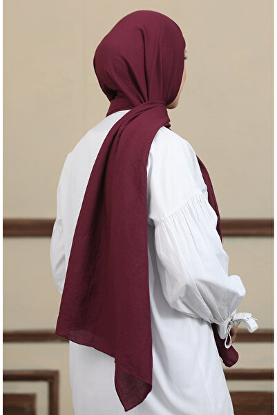 sefamerve Μαλακό βαμβακερό σάλι Dark Plum - 2000-50