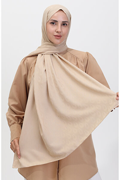 sefamerve شال جاكار مدام ماري داملا 19085-21 بيج داكن