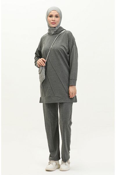 sefamerve Graues Doppel-Trainingsanzug-Set – 23009-01
