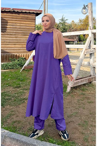 sefamerve Σετ φόρμας 3040-14 Model Dark Lilac με δύο κλωστές