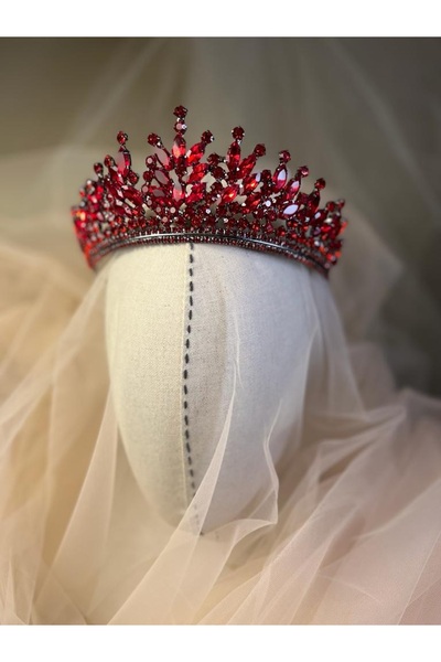 Madison Kristal Taşlı Gelin Kina Düğün Taci