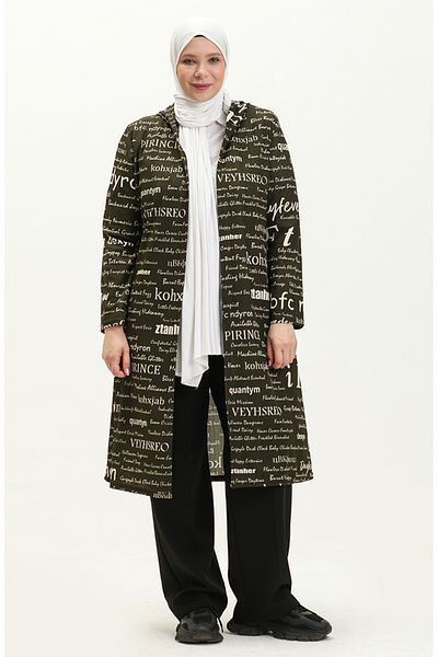 sefamerve Καπάκι μεγάλου μεγέθους με κουκούλα Khaki - 4707-04