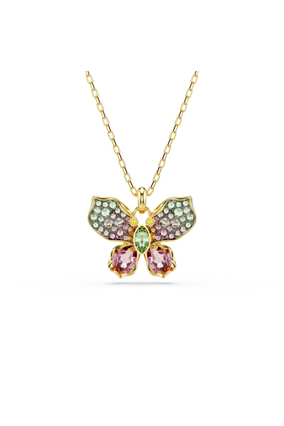 Swarovski Idyllia Kolye, Karışık kesimler, Pavé, Kelebek, Çok renkli, Altın r...