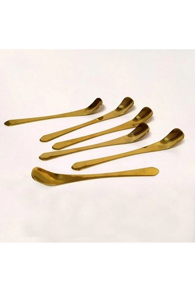 NETAVANTAJ Destino Gold Glossy Plain Coffee Spoon Set 6 Pieces