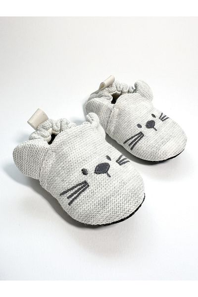 pufien Rabbit Embroidered Non-Slip Sole 100% Cotton Knitwear Summer Baby Booties