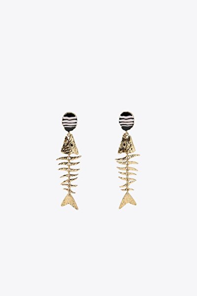 New Obsessions أقراط السمكة المعدنية Fisbone