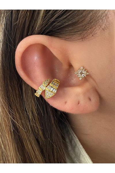 Pinery Jewels Vip Series - Row Zircon Stone Snake Cartilage Earrings