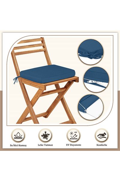 Evim Canvas 6-Piece Saks Liquid-Proof Stain-Proof Zippered Lace-Up Chair Cushion 40 X 40 cm