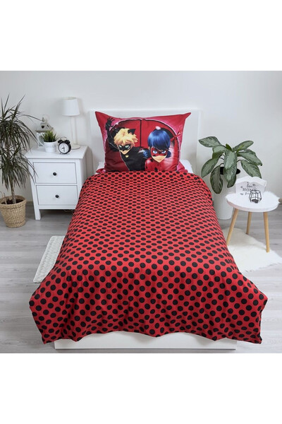Miraculous 2-piece bed linen set, Duvet cover, 140x200 cm, pillowcase, 70x90 cm, Multicolor, LadyBug