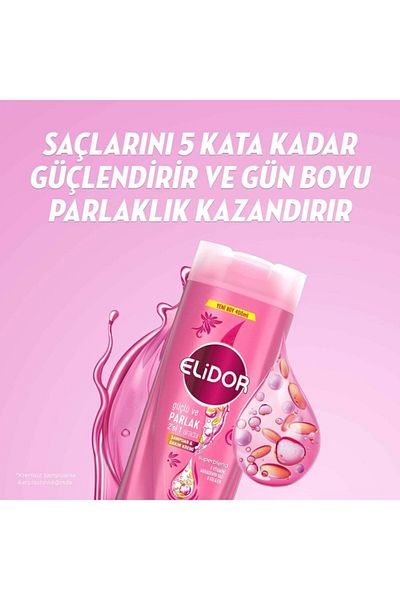 Elidor Superblend 2 in 1 Shampoo and Conditioner Strong and Shiny Vitamin E Macadamia Oil 400 ml