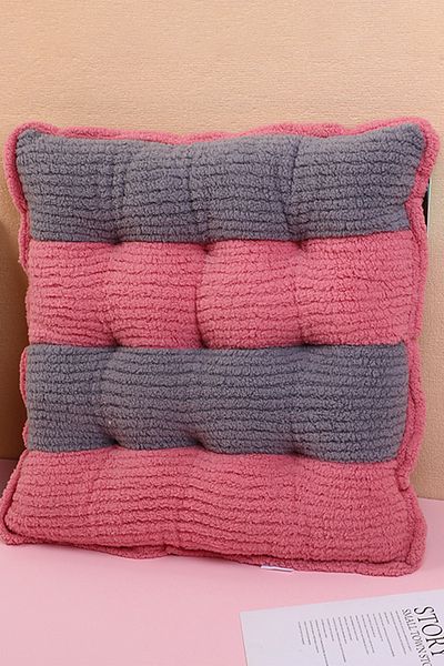 YOYOSO Striped Clashing Squares Pillow - Pink Gray