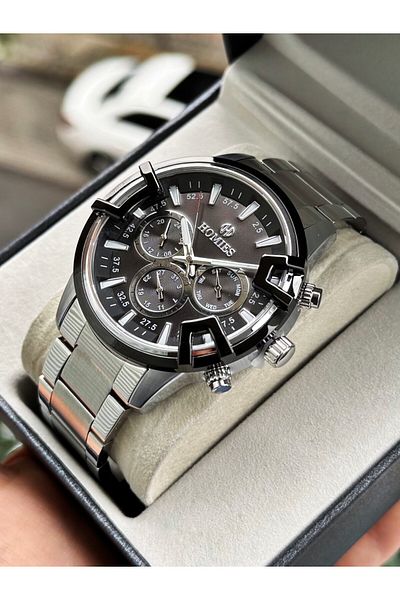 Homies With Steel Calendar Multifunction Guaranteed Men's Wristwatch Wristband Gift Hmie87E
