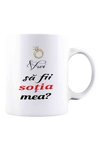 OEM Cana albă personalizată „Vrei să fii soția mea?”, INOVATIX®. 330 ml