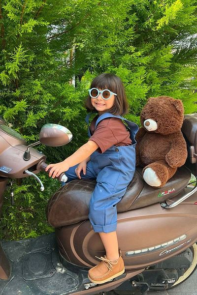 Ceylan Otantik Indigo Duck Linen Salopet Kids Jumpsuit